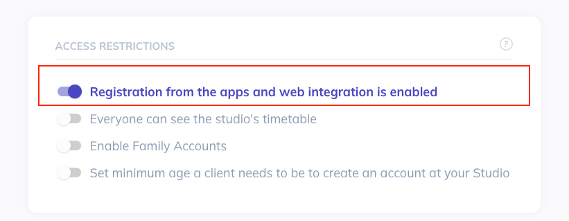 Registrations Flag enabled